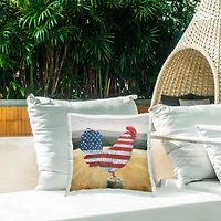 Stupell Industries American Flag Rooster Outdoor Printed Pillow