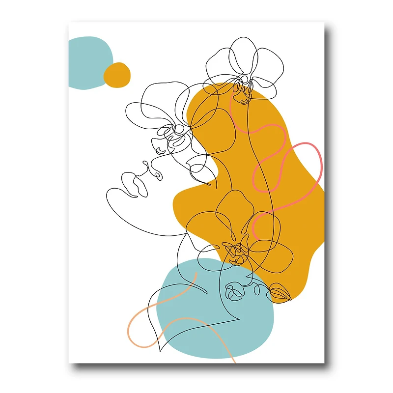 Designart - Beautiful Woman One Line Drawing