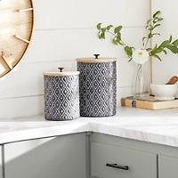 Black Metal Farmhouse Decorative Jar Set
