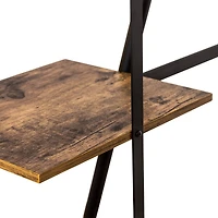 Honey Can Do 68" Freestanding Open Closet Wardrobe with Wood Shelf & Black Metal Frame