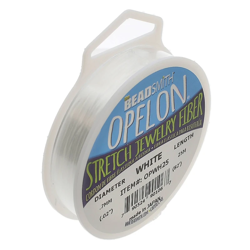 The Beadsmith® Opelon® 0.7mm White Stretch Jewelry Fiber