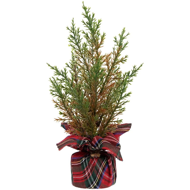 10" Unlit Cedar Artificial Christmas Tree Set