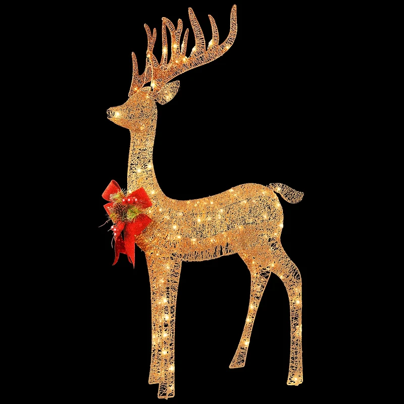 48" Champagne Standing Reindeer, Mini Clear LED Lights