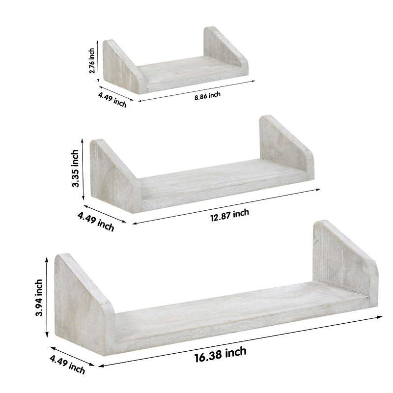 NEX™ Rustic Gray Floating Shelves Set