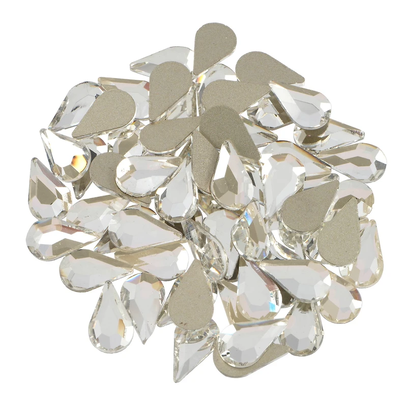 Clear Teardrop Flatback Glass Rhinestones, 288ct. by Bead Landing™