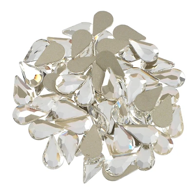 Clear Teardrop Flatback Glass Rhinestones, 288ct. by Bead Landing™