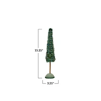 Hello Honey® Green Plaid Raw-Edged Tweed Tree & Wood Base