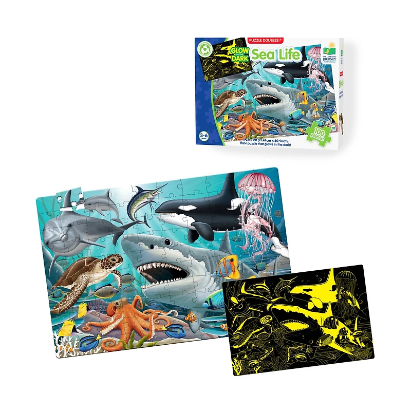 Puzzle Doubles! - Glow in the Dark Sea Life: 100 Pcs