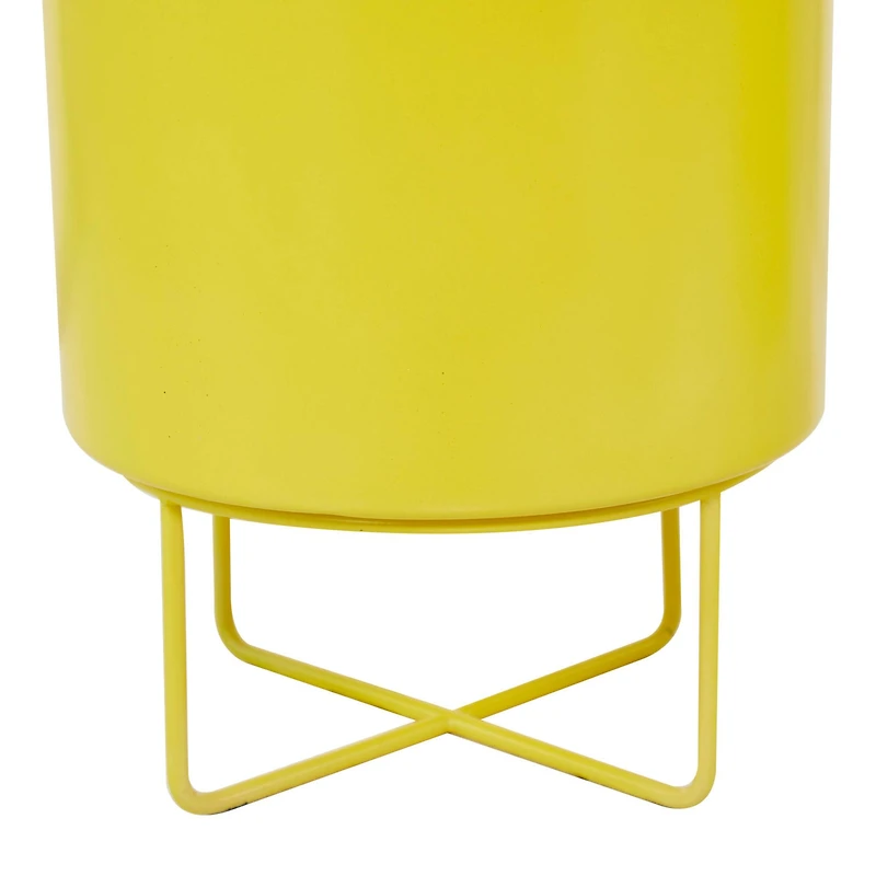 Yellow Modern Planter, Set of 2" 16", 13"