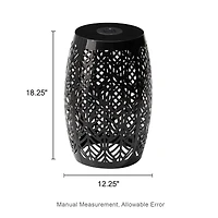 Glitzhome® 18.25" Multifunctional Solar Powdered Iron Leaf Cutout Garden Stool