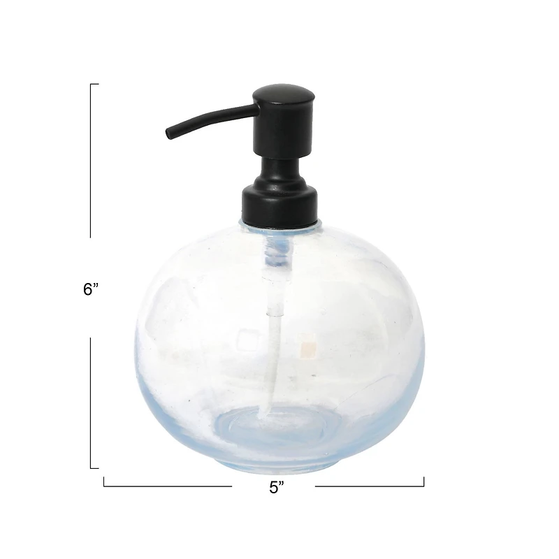 Hello Honey® White & Black Marbled Glass Soap Dispenser with Pump