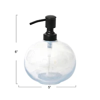 Hello Honey® White & Black Marbled Glass Soap Dispenser with Pump