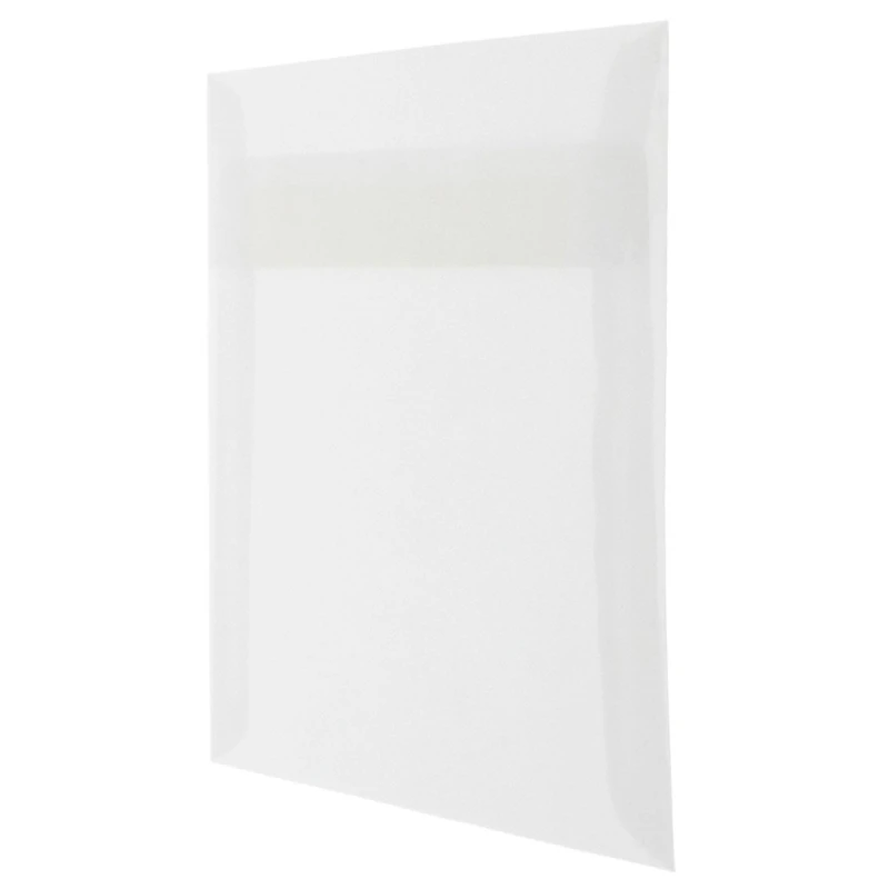 JAM Paper 9.5" x 9.5" Clear Square Translucent Vellum Envelopes, 25ct.