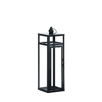 17" Black Dramatic Geometry Lantern