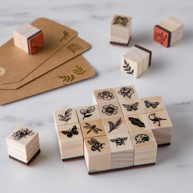 Bugs & Flowers Wood Stamp Set by Recollections®
