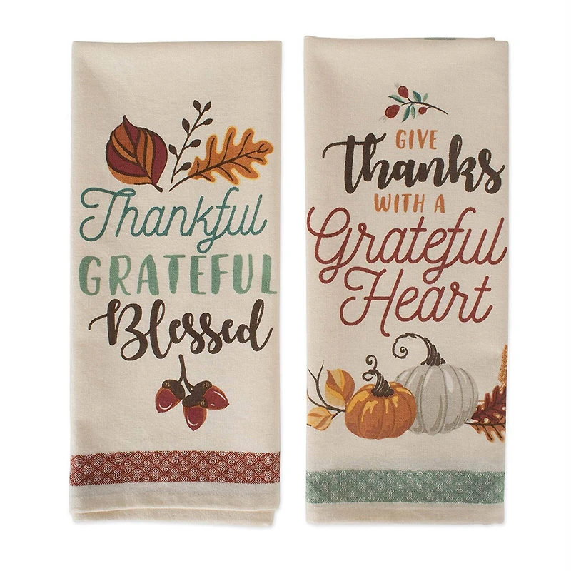 DII® Assorted Grateful Fall Printed Dishtowel Set