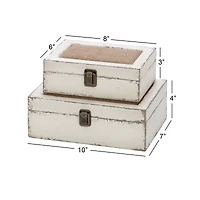 White Wood Farmhouse Box Set, 8" & 10"