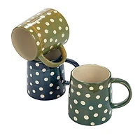 Hello Honey® 14oz. Green Polka Dot Ceramic Mugs, 12ct.