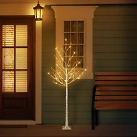 6ft. Pre-Lit White Artificial Twig Christmas Tree, White Lights, 2ct.