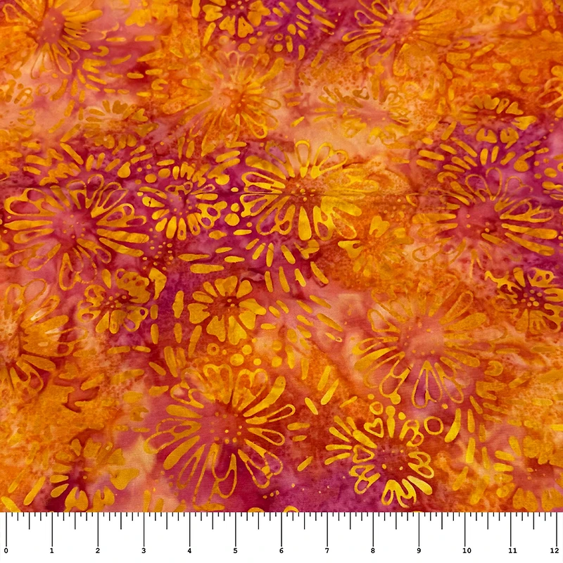 Feldman Premium Indonesian Batik Pink & Orange Tie Dye Cotton Fabric