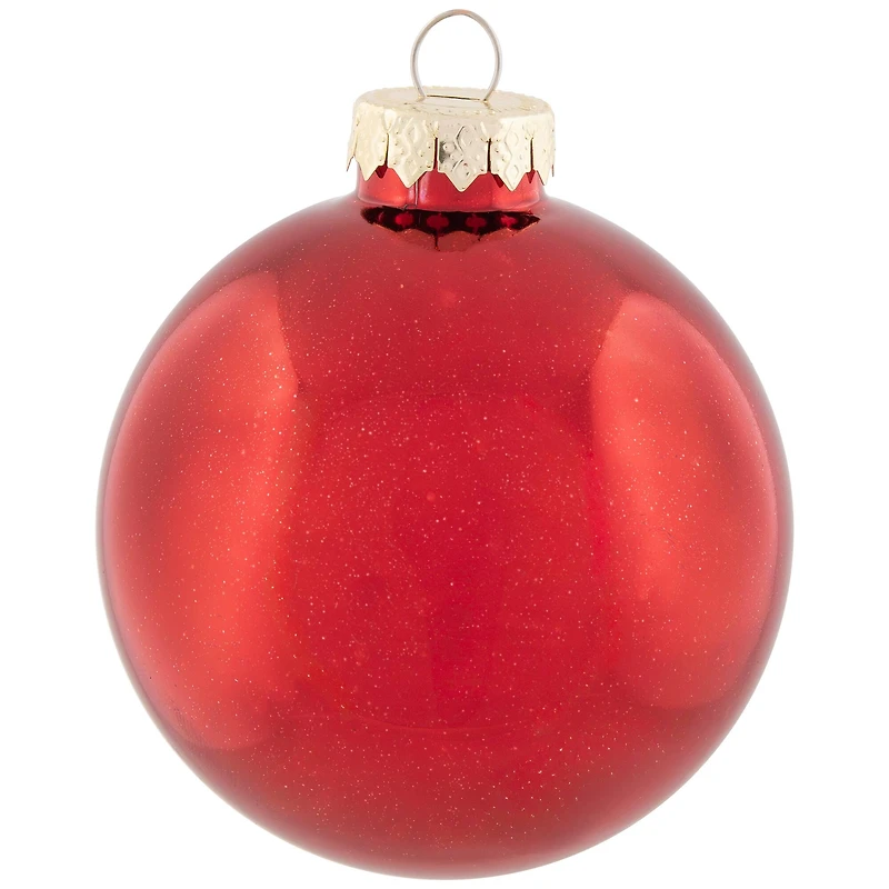 72ct. 4" Red & Gold Matte Glass Ball Ornaments