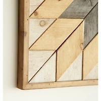 Brown Farmhouse Abstract Wood Wall Decor, 30" x 30"