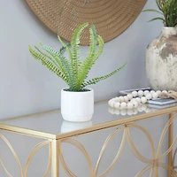 White Ceramic Contemporary Artificial Foliage, 14" x 12" x 13"