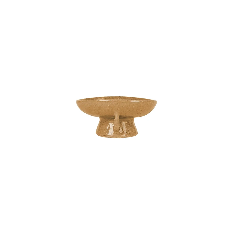 Hello Honey® 8" Taupe Stoneware Footed Pedestal Bowl with Handles
