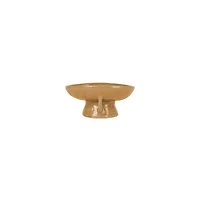 Hello Honey® 8" Taupe Stoneware Footed Pedestal Bowl with Handles