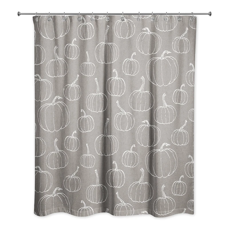 Gray Pumpkin Shower Curtain