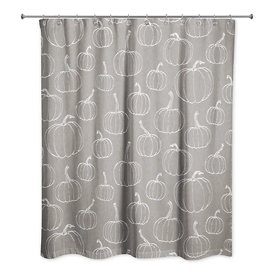 Gray Pumpkin Shower Curtain