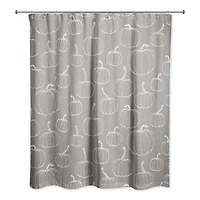 Gray Pumpkin Shower Curtain