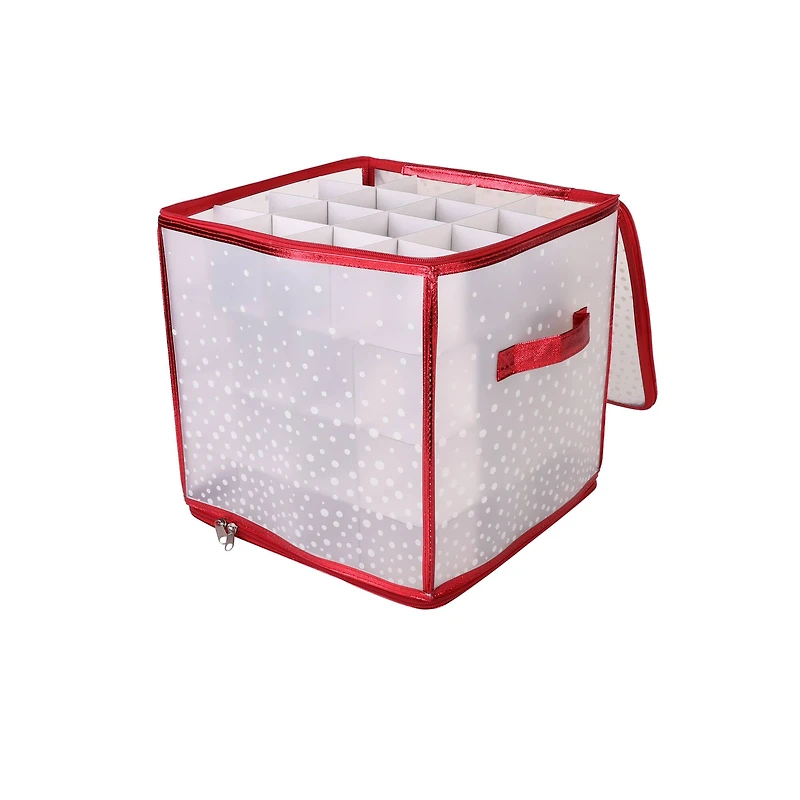 Simplify Clear & Red Ornament Organizer