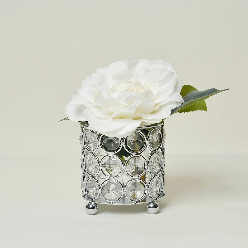 Elegant Designs™ Chrome Crystal Decorative Candle Holder