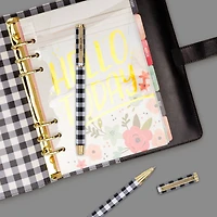 Pukka Pads Buffalo Check Metal Gel Pens pack of 6