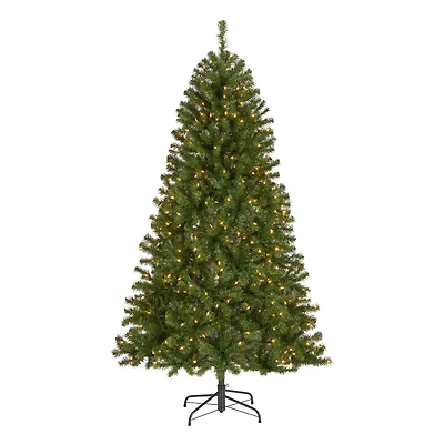 6.5ft. Pre-Lit North Valley® Spruce Artificial Christmas Tree, Clear Lights