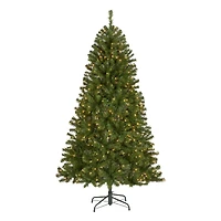 6.5ft. Pre-Lit North Valley® Spruce Artificial Christmas Tree, Clear Lights