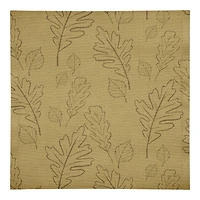 Mustard Yellow Large Leaf Pattern Cotton Twill Napkin
