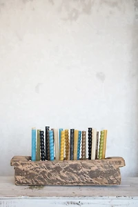 Hello Honey® Unscented Blue Twisted Taper Candle Set