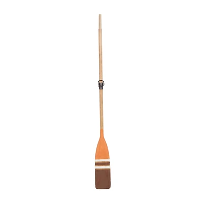 Coastal Brown and Orange Wood Oar Wall Art, 61" x 6" x 2"