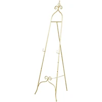 63" Gold Metal Scroll 3-Tier Display Easel