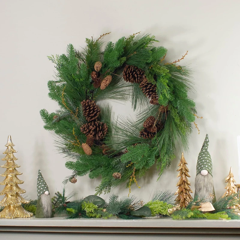32" Cedar & Pinecone Wreath