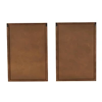 Brown Wooden Abstract Wavy Carved Wall Décor Set 