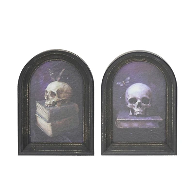 Assorted 7" Skull with Books Tabletop Décor in Arched Frame, 1pc. by Ashland®