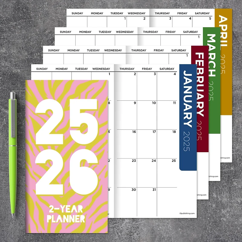 TF Publishing 2025-2026 Small Sassy Zebra Monthly Pocket Planner