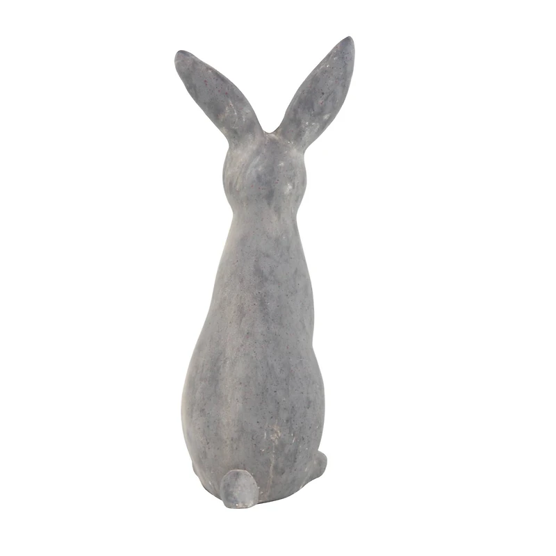 20" Gray Polystone Farmhouse Rabbit Garden Sculpture