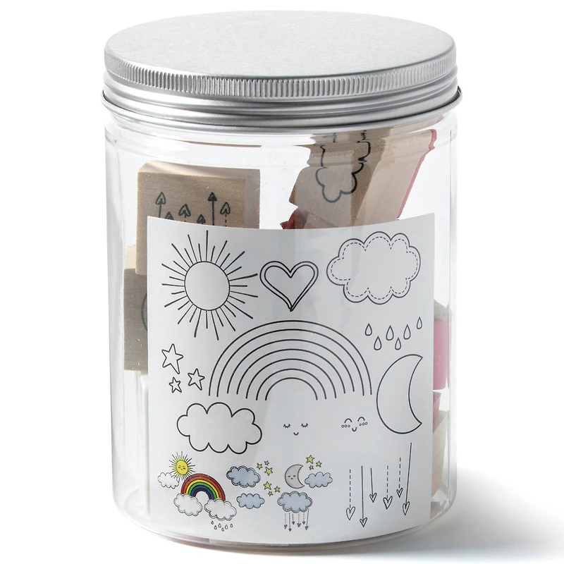 Rainbow Wood Stamp Jar Set by Recollections™