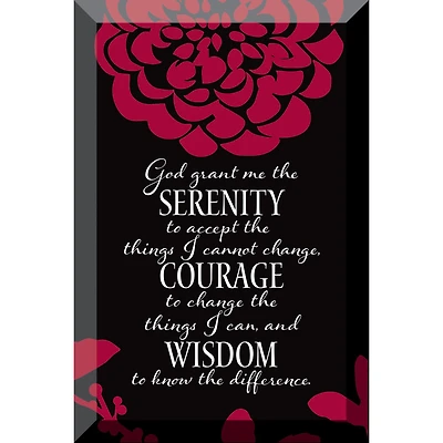 Serenity Prayer Beveled Glass Plaque with Easel