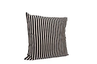 Hello Honey® Black and Cream Woven Cotton Striped Pillow