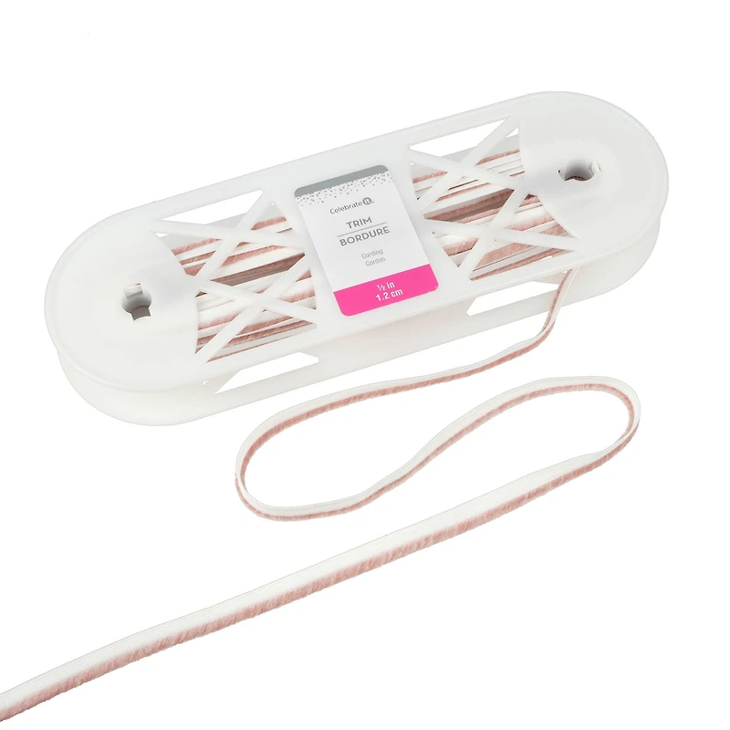 1/2" Pale Pink Velvet Cording Trim by Celebrate It®